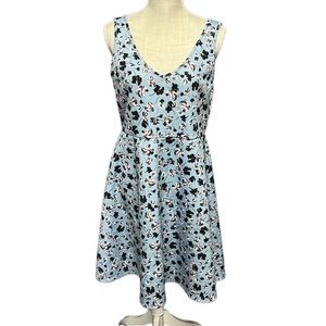 Torrid Sleeveless Midi Skater Dress Blue Floral, Torrid Size 0 (Women's 12 or L)